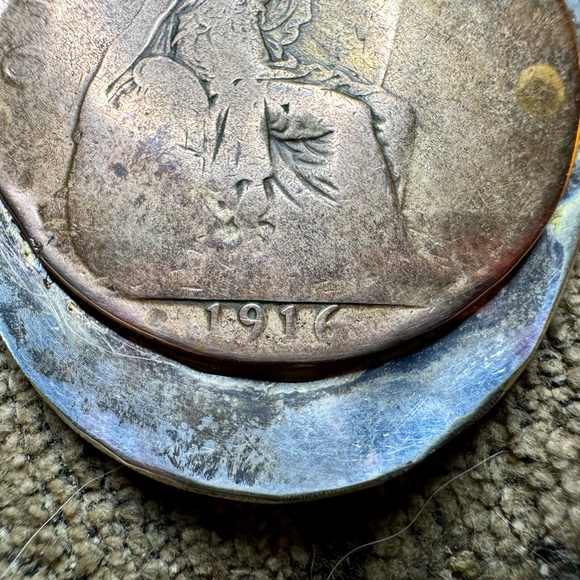Antique spoon and 1916 penny pendant. - Picture 5 of 11